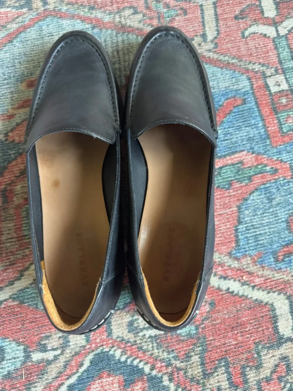 TWO PAIRS Everlane Womens The Modern Loafer Black and Camel 10.5